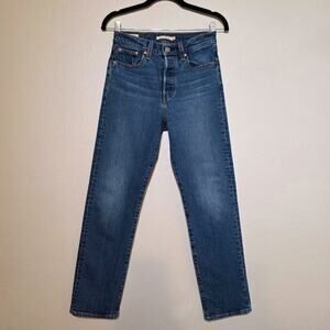 Levi's Wedgie Straight Jeans W26 L28 Medium Wash High Rise Denim Classic